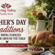 Father’s Day blog cover featuring the Spring Valley Turkey Farm logo, a roasted turkey on a family-style table, and patriotic décor celebrating family traditions and a veteran-owned New Jersey farm.