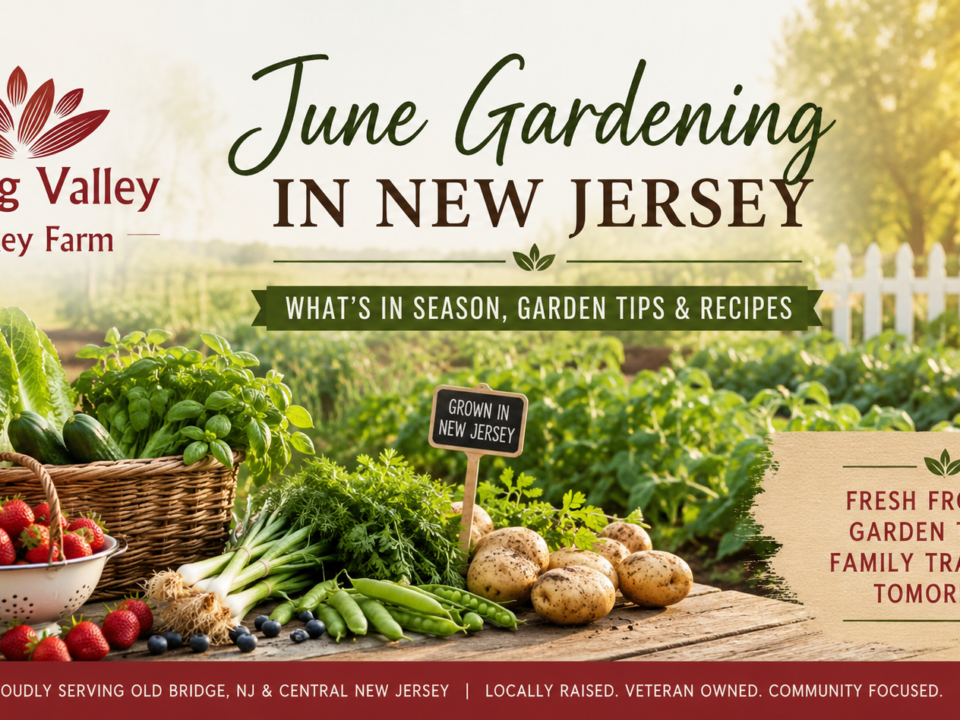 June gardening in New Jersey featuring fresh seasonal produce at Spring Valley Turkey Farm in Old Bridge, NJ