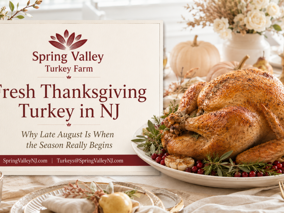 Fresh Thanksgiving turkey in NJ from Spring Valley Turkey Farm with an elegant fall Thanksgiving table setting
